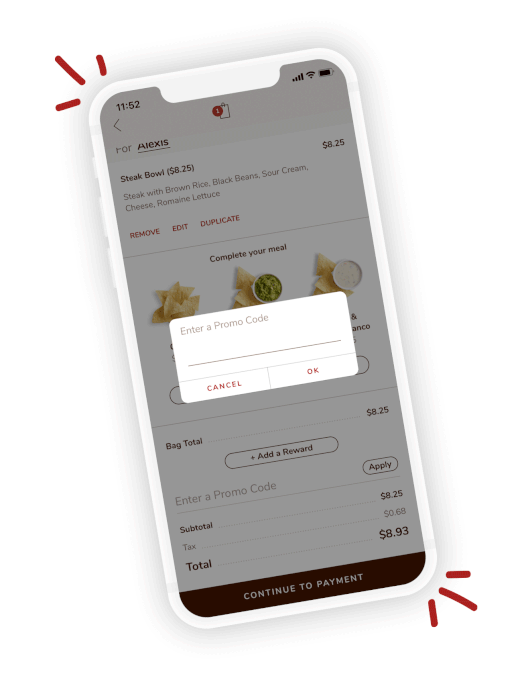 image of fundraising promo code on phone